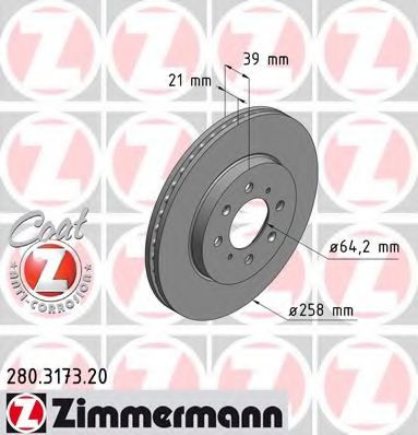 ZIMMERMANN 280317320 Тормозной диск