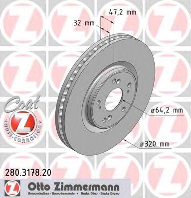 ZIMMERMANN 280317820 Тормозной диск