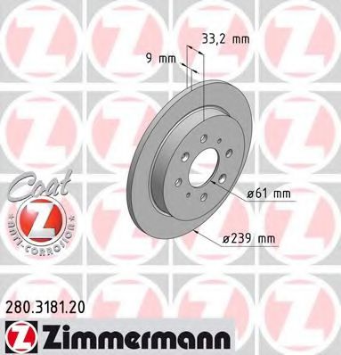 ZIMMERMANN 280318120 Тормозной диск