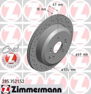 ZIMMERMANN 285352152 Тормозной диск