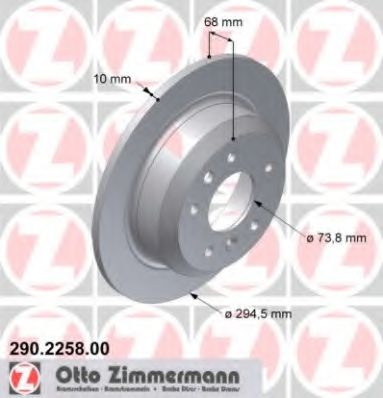 ZIMMERMANN 290225800 Тормозной диск