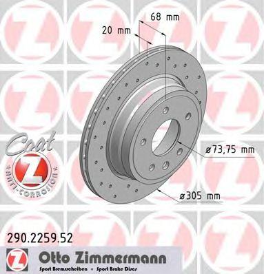 ZIMMERMANN 290225952 Тормозной диск