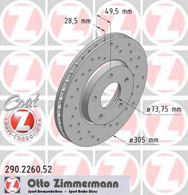 ZIMMERMANN 290226052 Тормозной диск