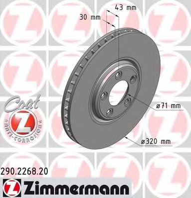 ZIMMERMANN 290226820 Тормозной диск