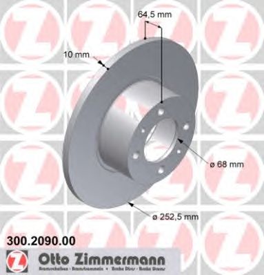 ZIMMERMANN 300209000 Тормозной диск