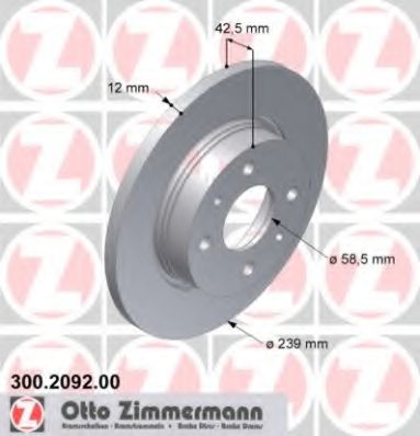 ZIMMERMANN 300209200 Тормозной диск