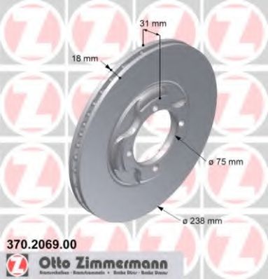ZIMMERMANN 370206900 Тормозной диск