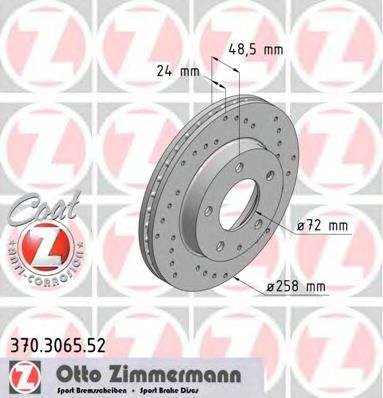ZIMMERMANN 370306552 Тормозной диск