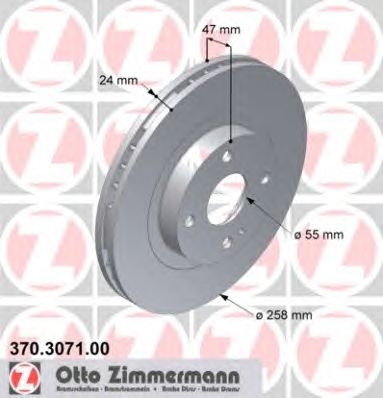 ZIMMERMANN 370307100 Тормозной диск