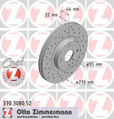 ZIMMERMANN 370308052 Тормозной диск