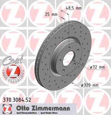 ZIMMERMANN 370308452 Тормозной диск
