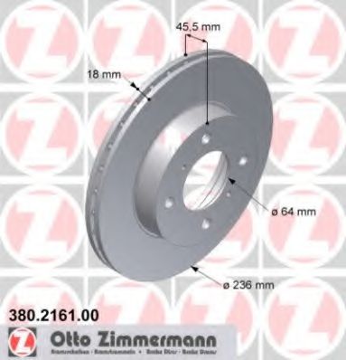 ZIMMERMANN 380216100 Тормозной диск