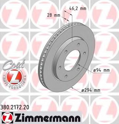 ZIMMERMANN 380217220 Тормозной диск