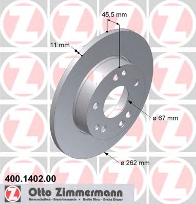 ZIMMERMANN 400140200 Тормозной диск