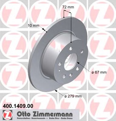 ZIMMERMANN 400140900 Тормозной диск