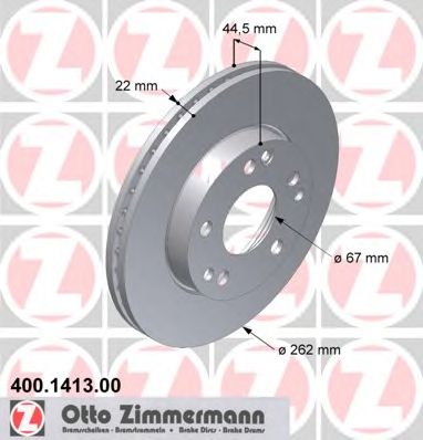 ZIMMERMANN 400141300 Тормозной диск
