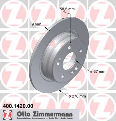 ZIMMERMANN 400142000 Тормозной диск