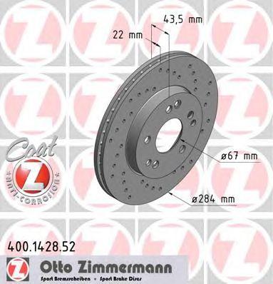 ZIMMERMANN 400142852 Тормозной диск