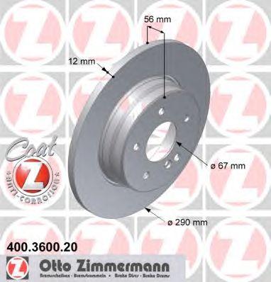 ZIMMERMANN 400360020 Тормозной диск