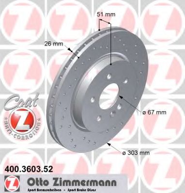 ZIMMERMANN 400360352 Тормозной диск