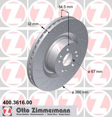 ZIMMERMANN 400361600 Тормозной диск