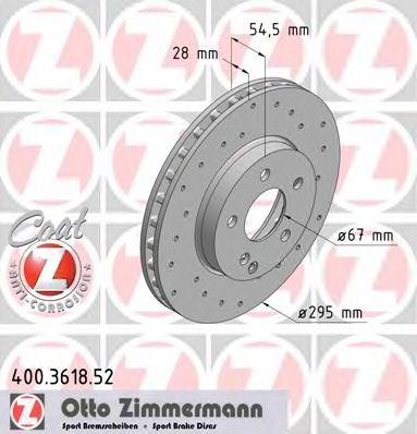 ZIMMERMANN 400361852 Тормозной диск