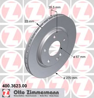 ZIMMERMANN 400362300 Тормозной диск