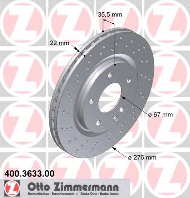 ZIMMERMANN 400363300 Тормозной диск