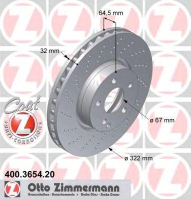 ZIMMERMANN 400365420 Тормозной диск