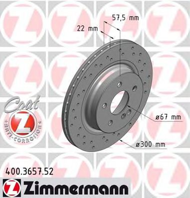 ZIMMERMANN 400365752 Тормозной диск