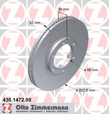 ZIMMERMANN 430147200 Тормозной диск