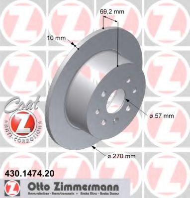 ZIMMERMANN 430147420 Тормозной диск