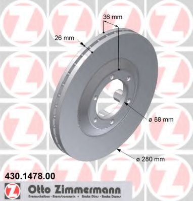 ZIMMERMANN 430147800 Тормозной диск