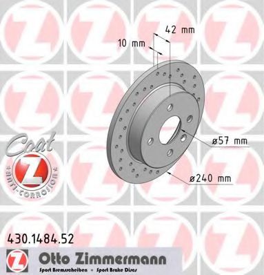 ZIMMERMANN 430148452 Тормозной диск