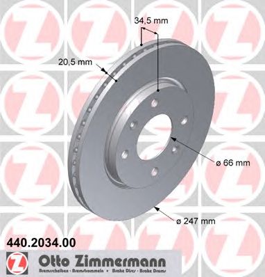 ZIMMERMANN 440203400 Тормозной диск