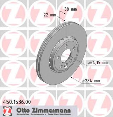 ZIMMERMANN 450153600 Тормозной диск