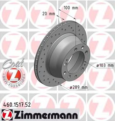 ZIMMERMANN 460151752 Тормозной диск