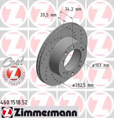 ZIMMERMANN 460151852 Тормозной диск