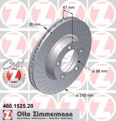 ZIMMERMANN 460152520 Тормозной диск