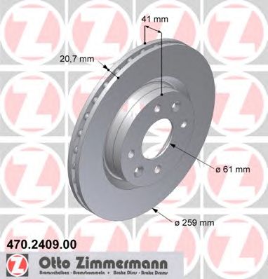 ZIMMERMANN 470240900 Тормозной диск