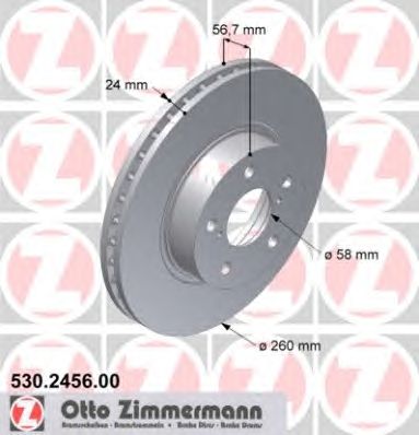 ZIMMERMANN 530245600 Тормозной диск