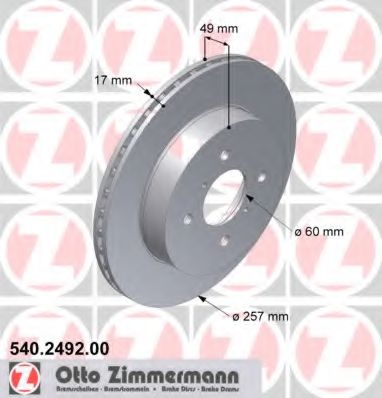 ZIMMERMANN 540249200 Тормозной диск