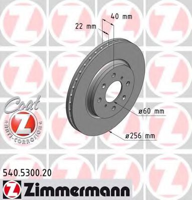ZIMMERMANN 540530020 Тормозной диск