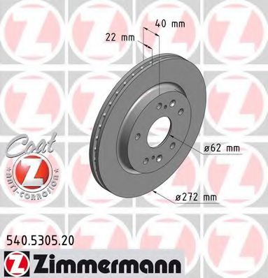 ZIMMERMANN 540530520 Тормозной диск