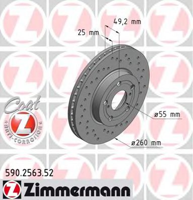 ZIMMERMANN 590256352 Тормозной диск