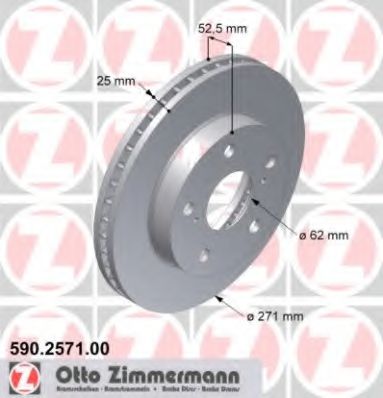ZIMMERMANN 590257100 Тормозной диск