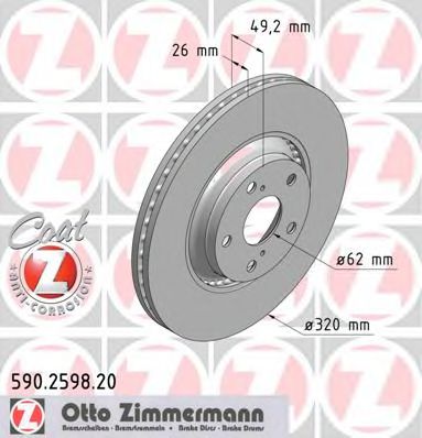 ZIMMERMANN 590259820 Тормозной диск