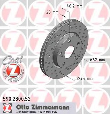 ZIMMERMANN 590280052 Тормозной диск