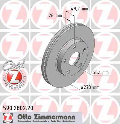 ZIMMERMANN 590280220 Тормозной диск