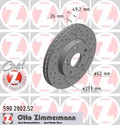 ZIMMERMANN 590280252 Тормозной диск